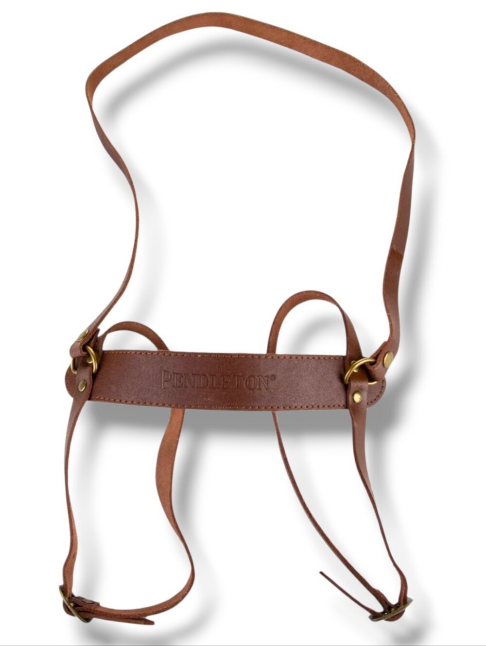PENDLETON Brown Leather Adjustable Blanket Carrier TRM01986